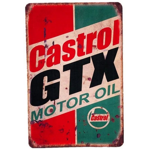Letrero Metálico Retro de Acei - Castrol Oil Gtx reseña y precio